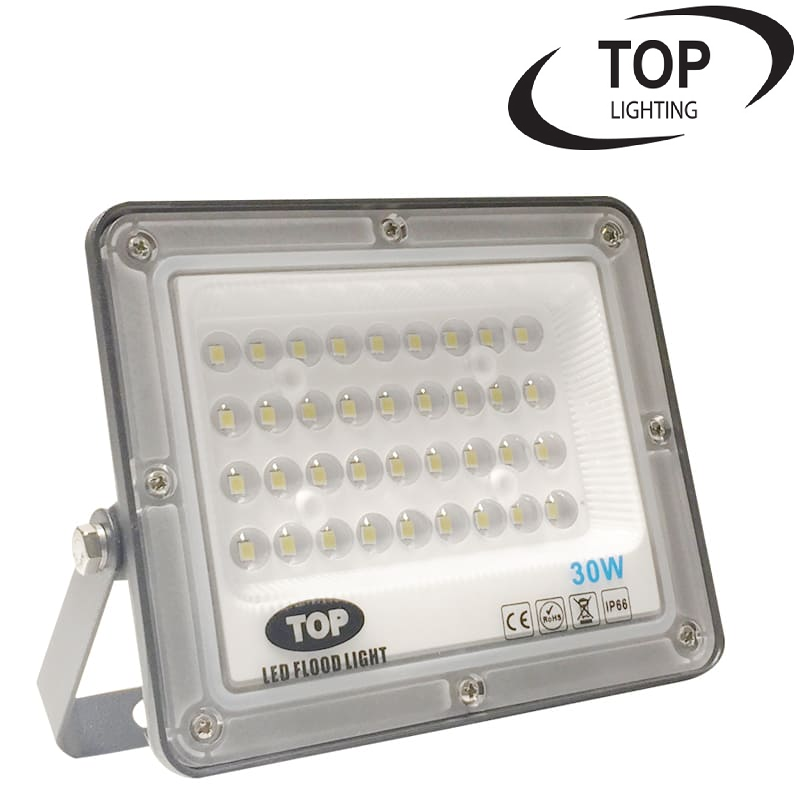 Reflector SMD TOP, 30W, 3000K Blanco Cálido, 100-265Vac, IP65, 90 Grados, Negra, Dimensiones: 123x148x24mm