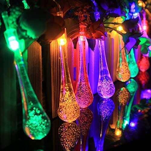 Extensión Navideña LED p/Exterior tipo gotas de agua, RGB, 30LED/10Metros, 110Vac, IP65, Incluye power