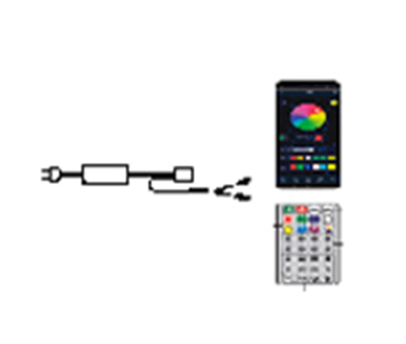 Controlador p/Productos Smart RGBW con Power Supply de 72W, 24Vdc, Conectable, Con Cable de 16.4' (5m), Conector Hembra y Conector en Y, IP67