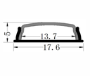 [DGPR-1027951] Perfil Flexible de Aluminio p/Cinta LED para PCB de 8-12mm, DG-S1705, Medidas: 17.6x05x2500mm, p/Superficie, incluye: difusor opal con nivel de transparencia de un 65%, 2 tapas terminales y 4 clips, Plateado