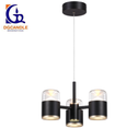 Lámpara LED Decorativa Colgante, DG61023P, 30W, 3x10W, NW 4000K, 85-265Vac, Dimensiones: 375x375x1500mm, IP20, Negro con dorado