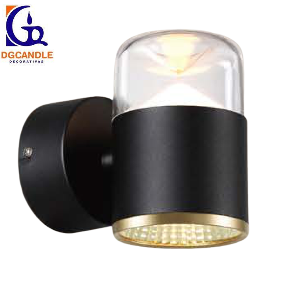 Lámpara LED Decorativa de Pared (Aplique), DG61021W, 11W, 4000K Blanco Natural, 85-265Vac, Dimensiones: 99x155x145mm, IP20, Negro con Dorado