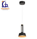 Lámpara LED Decorativa Colgante, DG50882P, 8W, 4000K Blanco Natural, 85-265Vac, Dimensiones: Φ150x1500mm, IP20, Negro con Dorado