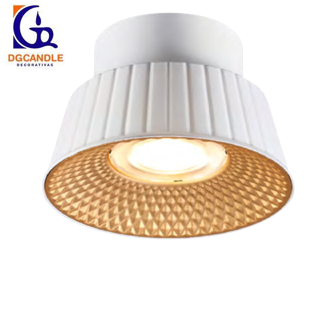 Lámpara LED Decorativa de Superficie, DG50880C, 6W, 4000K Blanco Natural, 85-265Vac, Dimensiones: Φ150x96mm, IP20, Blanco