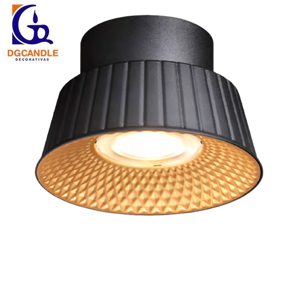 Lámpara LED Decorativa de Superficie, DG50880C, 6W, 4000K Blanco Natural, 85-265Vac, Dimensiones: Φ150x96mm, IP20, Negro