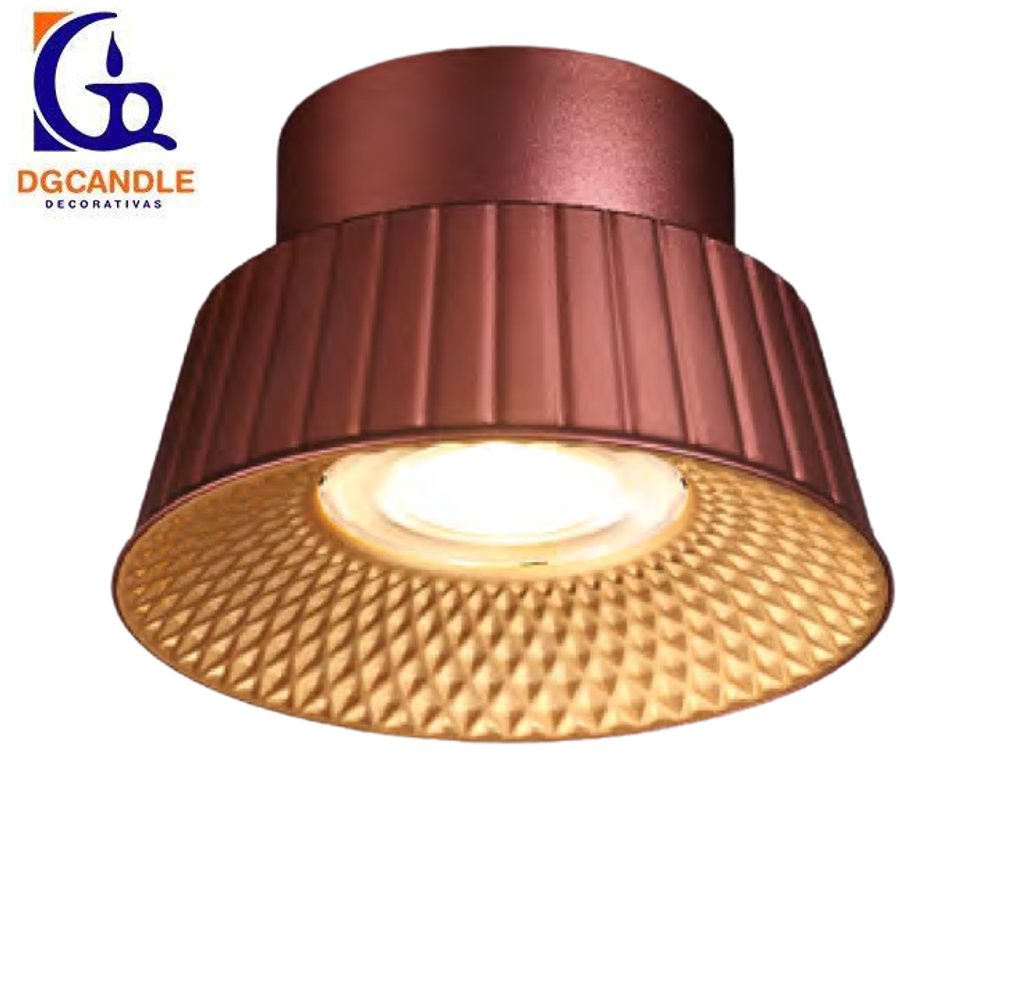 Lámpara LED Decorativa de Superficie, DG50880C, 6W, 4000K Blanco Natural, 85-265Vac, Dimensiones: Φ150x96mm, IP20, Rose Gold