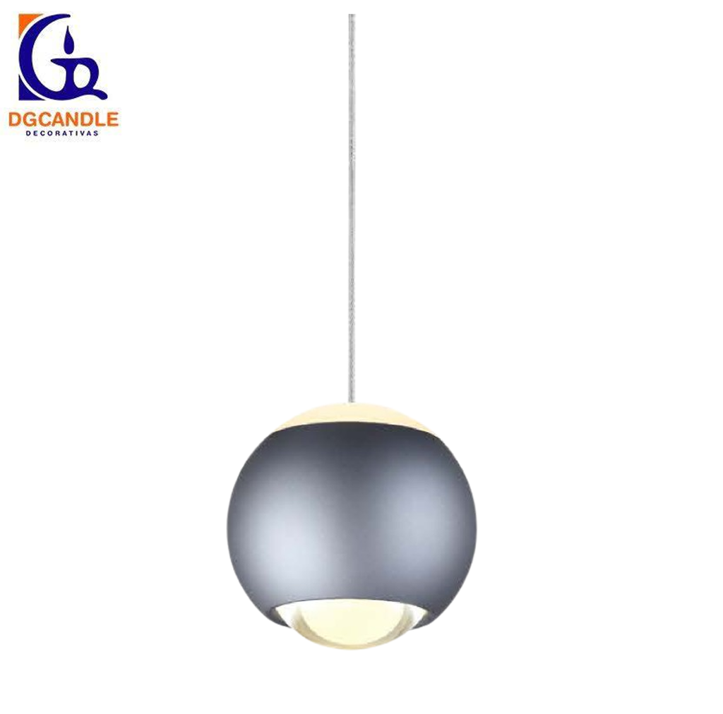 Lámpara LED Decorativa Colgante, DG61240P, 7W, 4000K Blanco Natural, 85-265Vac, Dimensiones: Φ94x1500mm, IP20, Gris Oscuro