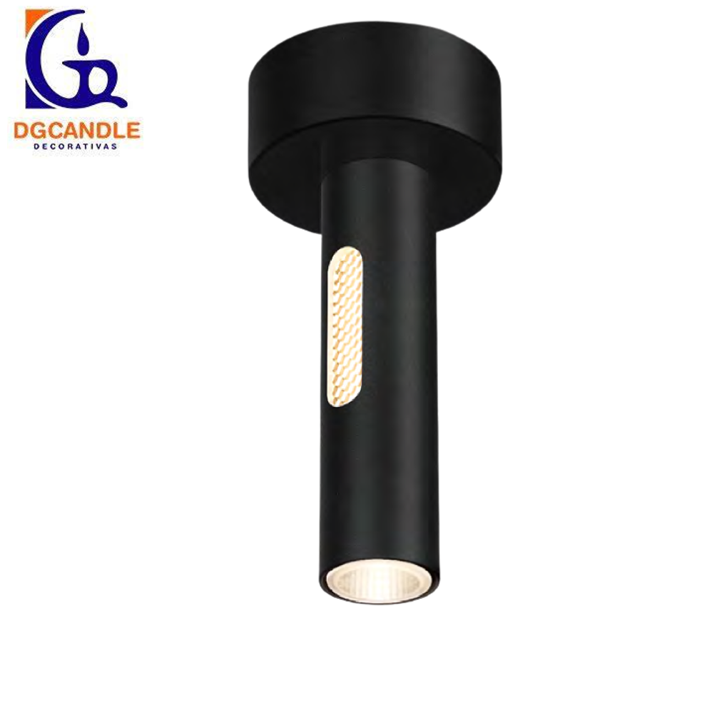 Lámpara LED Decorativa de Superficie, DG50164C, 5W, 4000K Blanco Natural, 85-265Vac, Dimensiones: Φ90x190mm, IP20, Negro