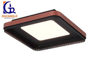 Lámpara LED Decorativa de Superficie, DG60283C, 25W, 4000K Blanco Natural, 85-265Vac, Dimensiones: 300x300x80mm, IP20, Negro con Rose Gold