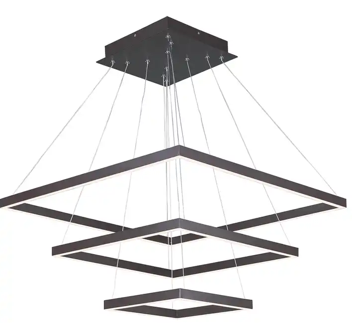 Lámpara LED Decorativa Colgante, DG51263P, 216W, 4000K Blanco Natural, 85-265Vac, Dimensiones: (1076+773+473)x2000mm, IP20, Negro