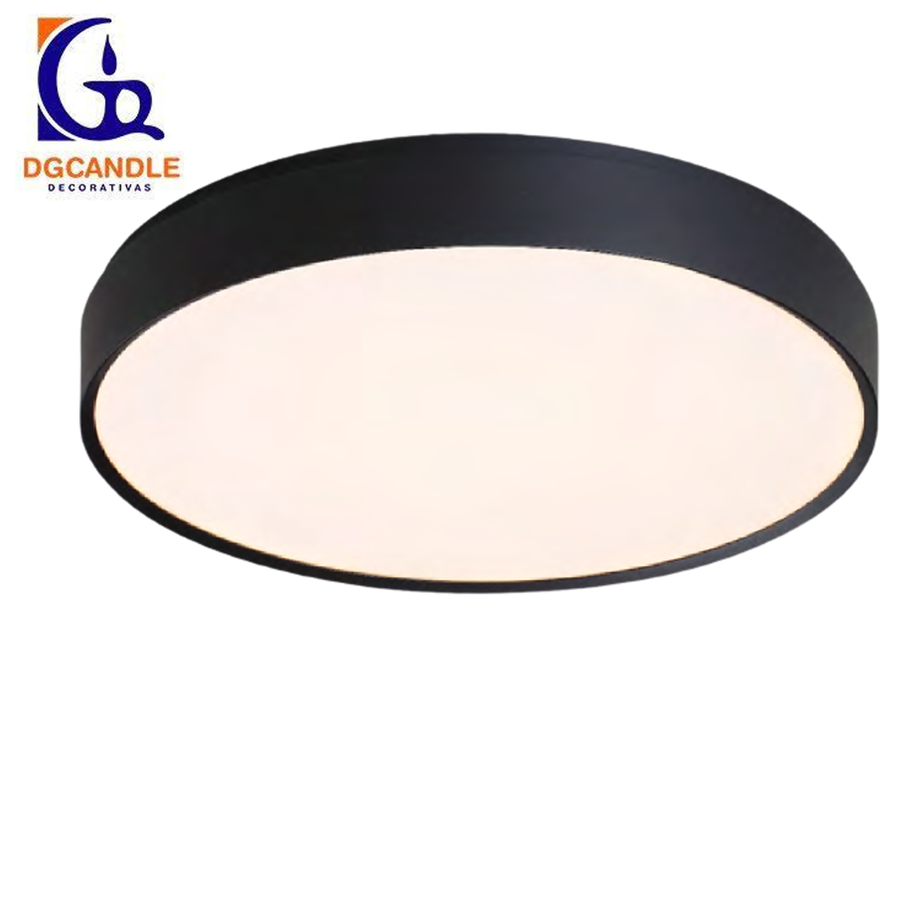 Lámpara LED Decorativa de Superficie, DG50510C, 32W, 4000K Blanco Natural, 85-265Vac, Dimensiones: 270x270x72mm, IP20, Negro