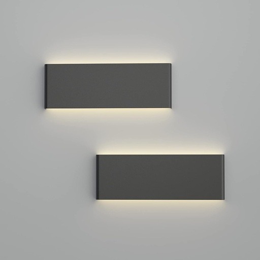 Lámpara LED Decorativa de Pared (Aplique), DG50052W, 15W, 4000K Blanco Natural, 85-265Vac, Dimensiones: 450x50x80mm, IP20, Gris Oscuro con Blanco