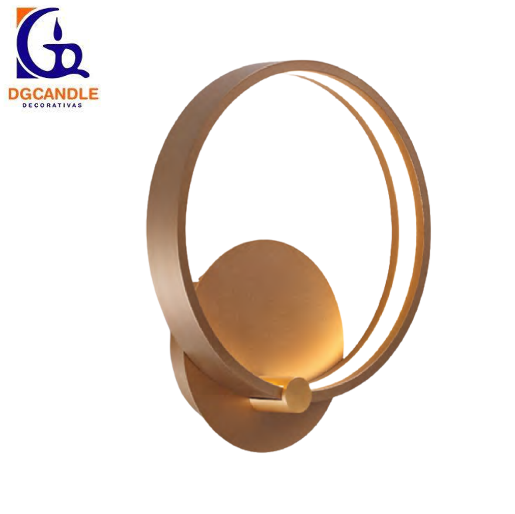 Lámpara LED Decorativa de Pared (Aplique), DG61386W, 18W, 4000K Blanco Natural, 85-265Vac, Dimensiones: 286x86x330mm, IP20, Dorado con Pale Gold