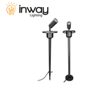 [DGPR-1028144] Lámpara tipo Reflector p/Jardín, 7.5W+4.5W, 3000K Blanco Cálido, IP65, 60 Grados, Diámetro: Ø150mm, Material: Aluminio, Con Poste de 516.5mm, estaca y base de 110mm, Gris Oscuro