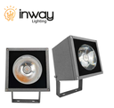 Reflector COB LED, 6.5W, 3000K Blanco Cálido, 100-265Vac, IP65, 30 Grados, Dimensiones: 65x65x100mm, Gris Oscuro, Material: Aluminio