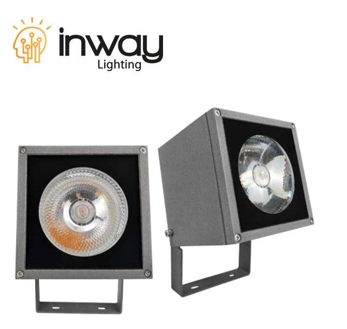 Reflector COB LED, 24W, 3000K Blanco Cálido, 100-265Vac, IP65, 20 Grados, Dimensiones: 125x120x180mm, Gris Oscuro, Material: Aluminio