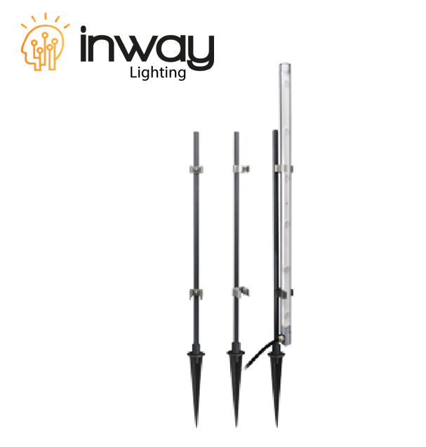 Kit de 2 Poste tipo extensión de 500mm con estaca de 165mm, Material: Aluminio, Gris Oscuro