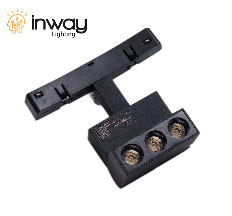 Lámpara Magnética LED tipo Arco p/Riel de 20mm de ancho con Rejilla / Foldable, 6W, 4.40&quot;(112mm), 4000K Blanco Natural, 48Vdc, Instalación: Empotrar o Superficie, 24 Grados, Negra