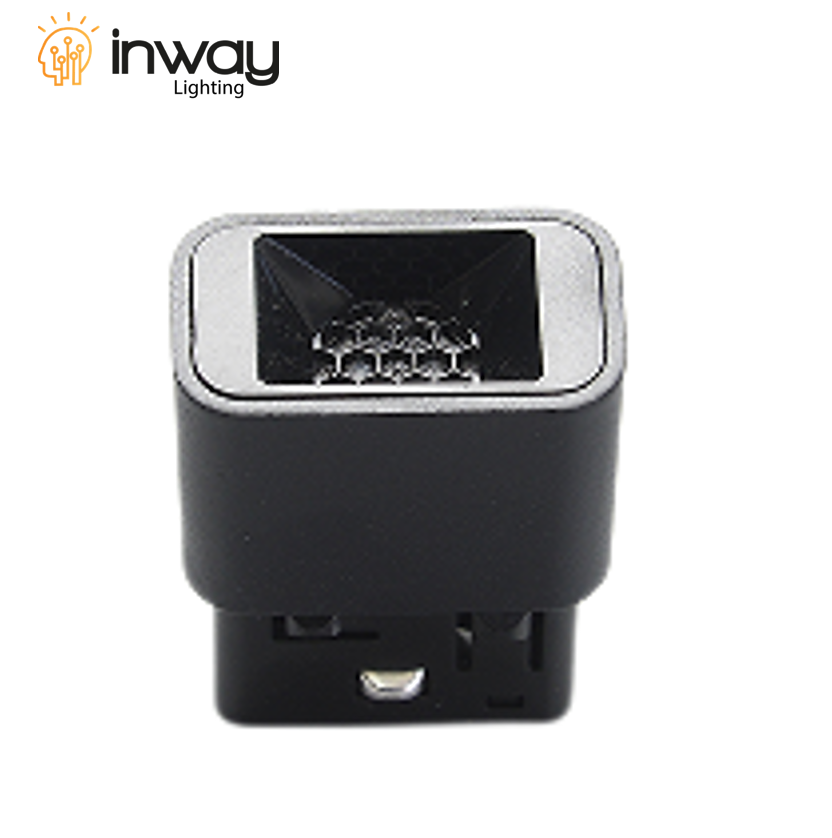Lámpara Magnética LED tipo Mini Spot Light Cuadrada p/Riel de 20mm de ancho, 3W, 4000K Blanco Natural, 48Vdc, Dimensiones: 35x21x43mm, Instalación: Empotrar o Superficie, 24 Grados, Negra