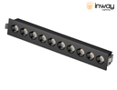 [DGPR-1028207] Lámpara Lineal LED con Rejilla para Empotrar, 20W, 11.10&quot;(282mm), NW 4000K, 100-260Vac, 24 Grados, Negra, Incluye: Clips