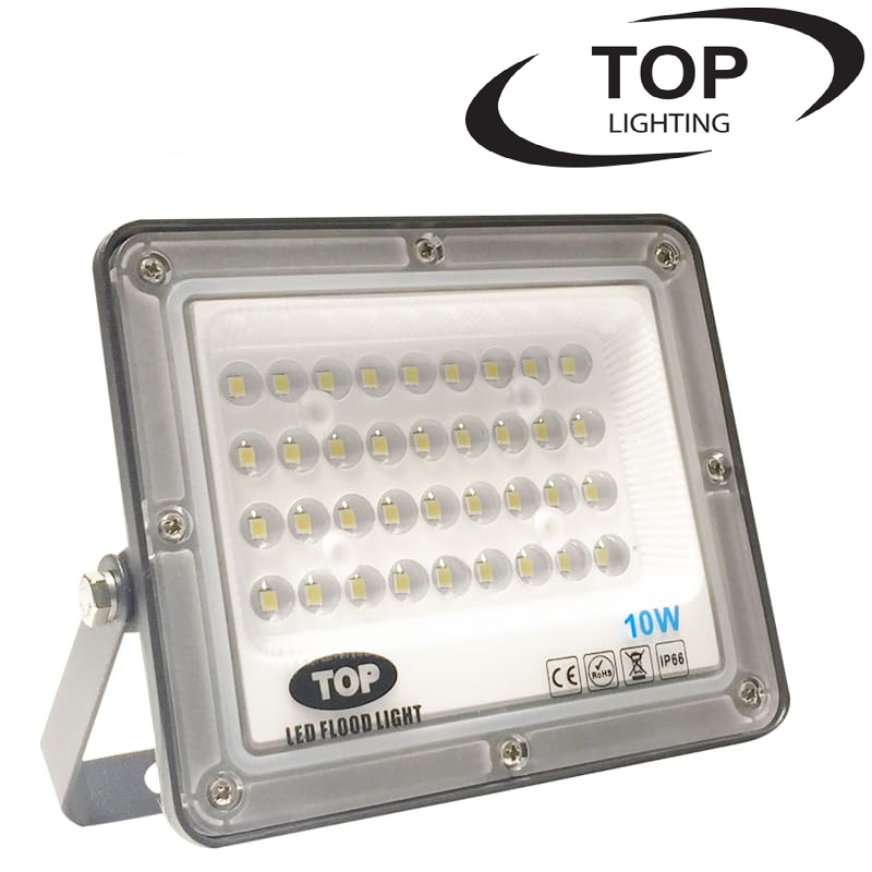 Reflector SMD TOP, 10W, 3000K Blanco Cálido, 100-265Vac, IP65, 90 Grados, Negra, Dimensiones: 120x85x25mm