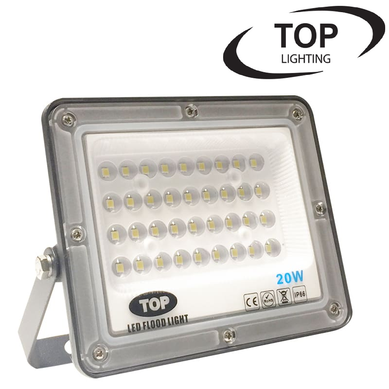 Reflector SMD TOP, 20W, 3000K Blanco Cálido, 100-265Vac, IP65, 90 Grados, Negra, Dimensiones: 140x100x25mm