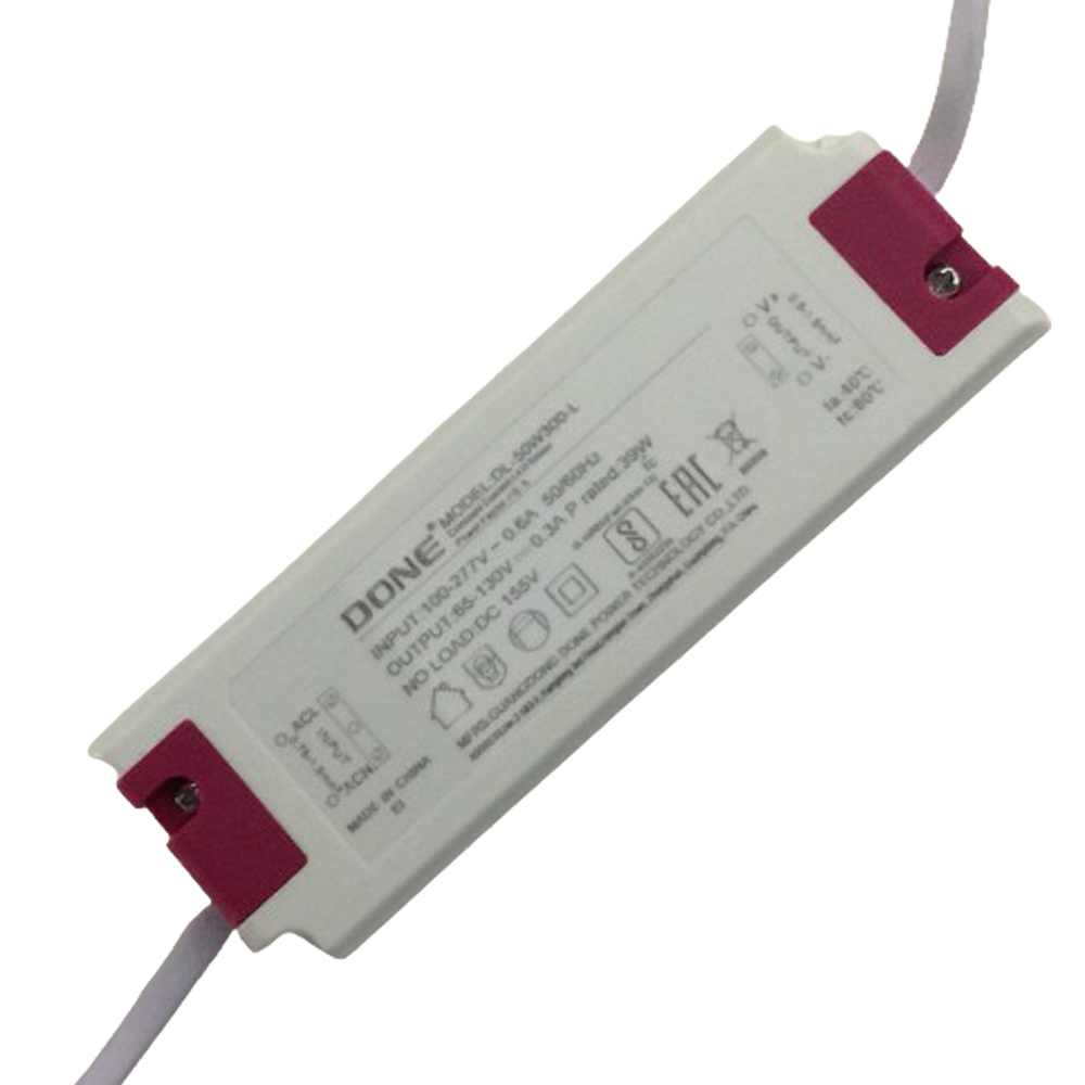 Driver p/Lámpara LED, IP20, 39W, 100-277Vac, Output: 65-130Vdc, 300mA