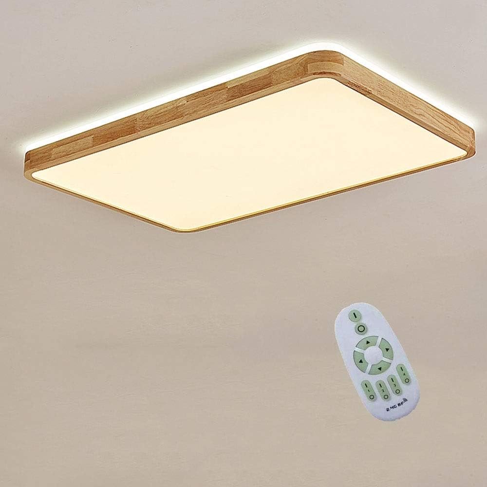 Lámpara LED Decorativa de Superficie, 40W, Multiple CCT WW 3000K / NW 4000K / CW 6500K, 100-277Vac, Dimmable, IP20, Material: Madera, Dimensiones: 400x600mm