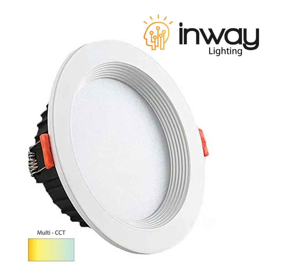 Down Light LED, 24W, Múltiple CCT 2700K / 6500K, 100-240Vac, Dimmable de 0-10V, Cabeza no movible, Dimensiones: Φ190x55mm, IP20, 120 Grados