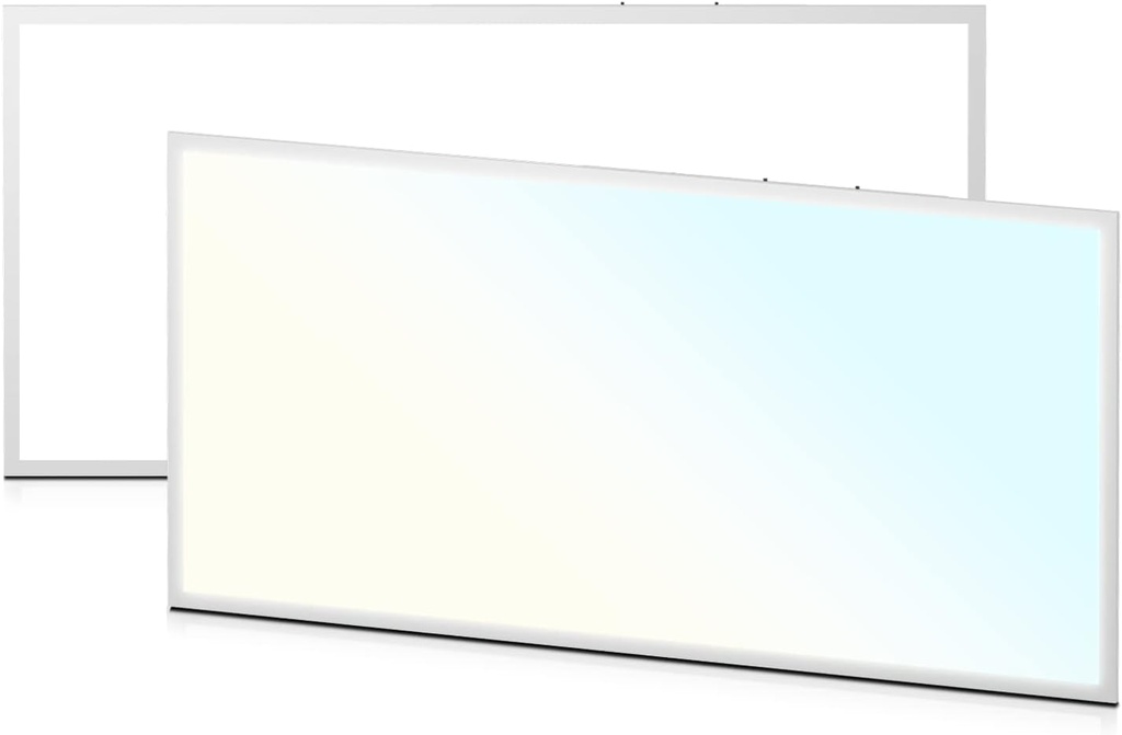 Kit Panel LED Rectangular de Luz Directa (BackLit) p/Empotrar con Switch, 25W / 30W / 40W / 45W / 50W, Múltiple CCT WW 3000K / 3500K / NW 4000K / 5000K / CW 6000K, 110Lm/w, 100-277Vac, Dimmable de 0-10Vdc, 24"x48"(600x1200mm), Borde Blanco con Certificación UL