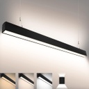 [DGPR-1028305] Lámpara Lineal Light LED con Switch, 30W / 40W / 50W, 47.24"(120cm), Múltiple CCT NW 4000K / 5000K / CW 6000K, 115Lm/W, 100-277Vac, Dimmable, 120 Grados, Negra, con Certificación UL