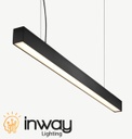 Lámpara Lineal Light para Colgar LED, 40W, 47.24"(120cm), 4000K Blanco Natural, Frost, 100-240Vac, 120 Grados, Negra