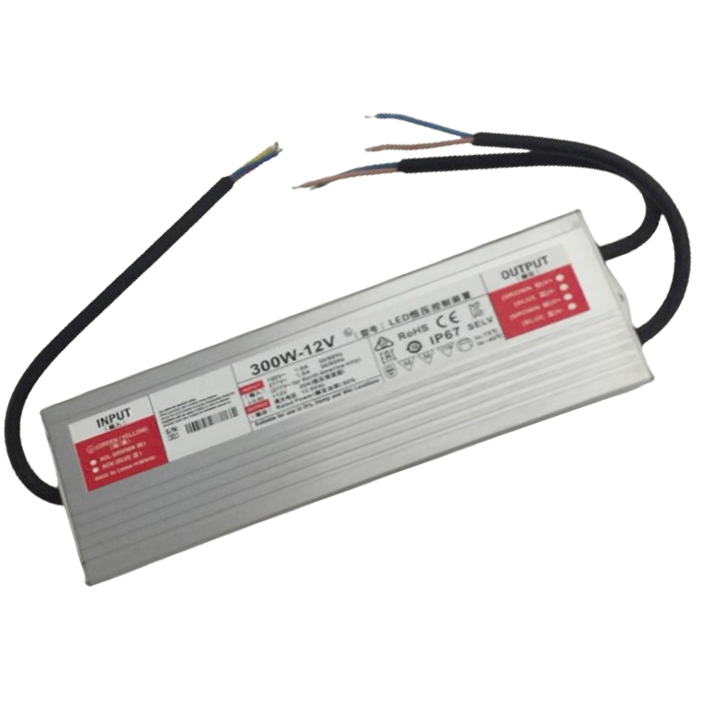 Power Supply Voltaje Constante Corriente Variable LED, 300W, 100-277Vac, 24Vdc, 12.5A, IP67