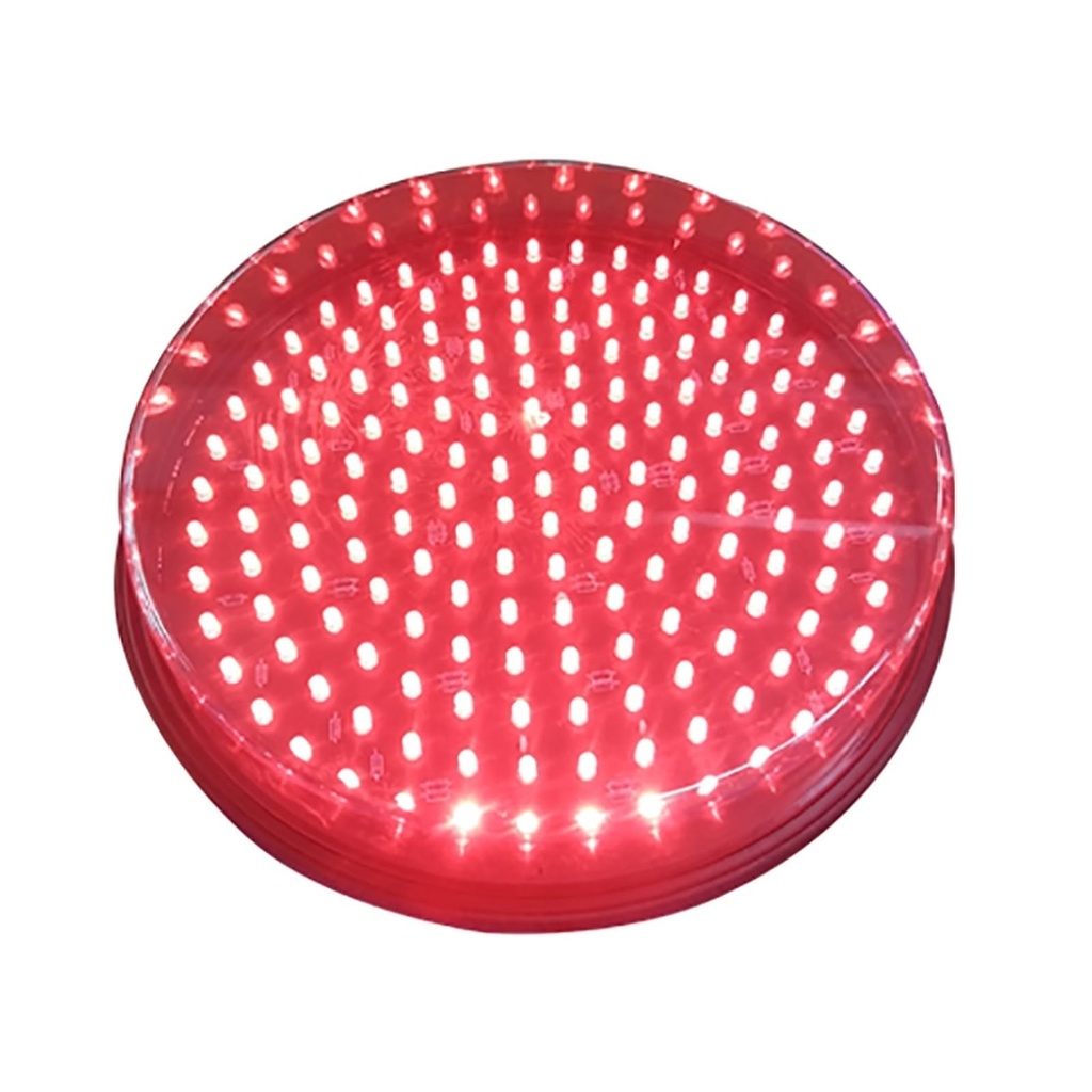 Luces de Semáforo con 98pcs de Diodo LED, Roja, 85-265Vac, 200mm, Estándar ITE, Cover Clear