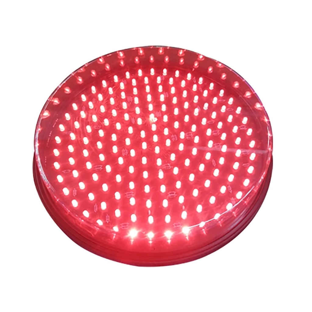 Luces de Semáforo con 98pcs de Diodo LED, Roja, 85-265Vac, 200mm, Estándar ITE, Cover Clear