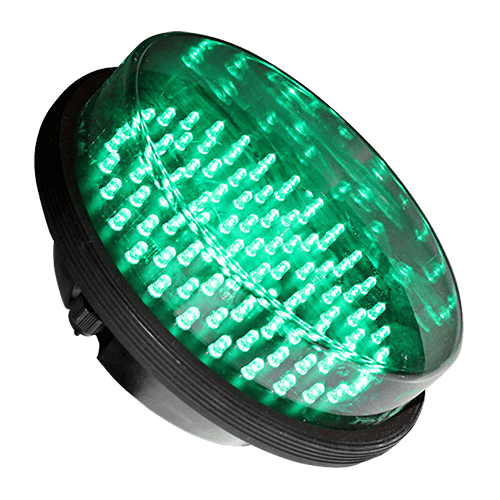 Luces de Semáforo con 98pcs de Diodo LED, Verde, 85-265Vac, 200mm, Estándar ITE, Cover Clear