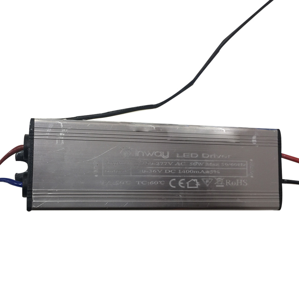 Driver p/Lámpara LED, 50W, 100-277Vac, con Supresor de Pico Interno de 4KV, Output: 30-36VdcVdc, 1400mA, IP65