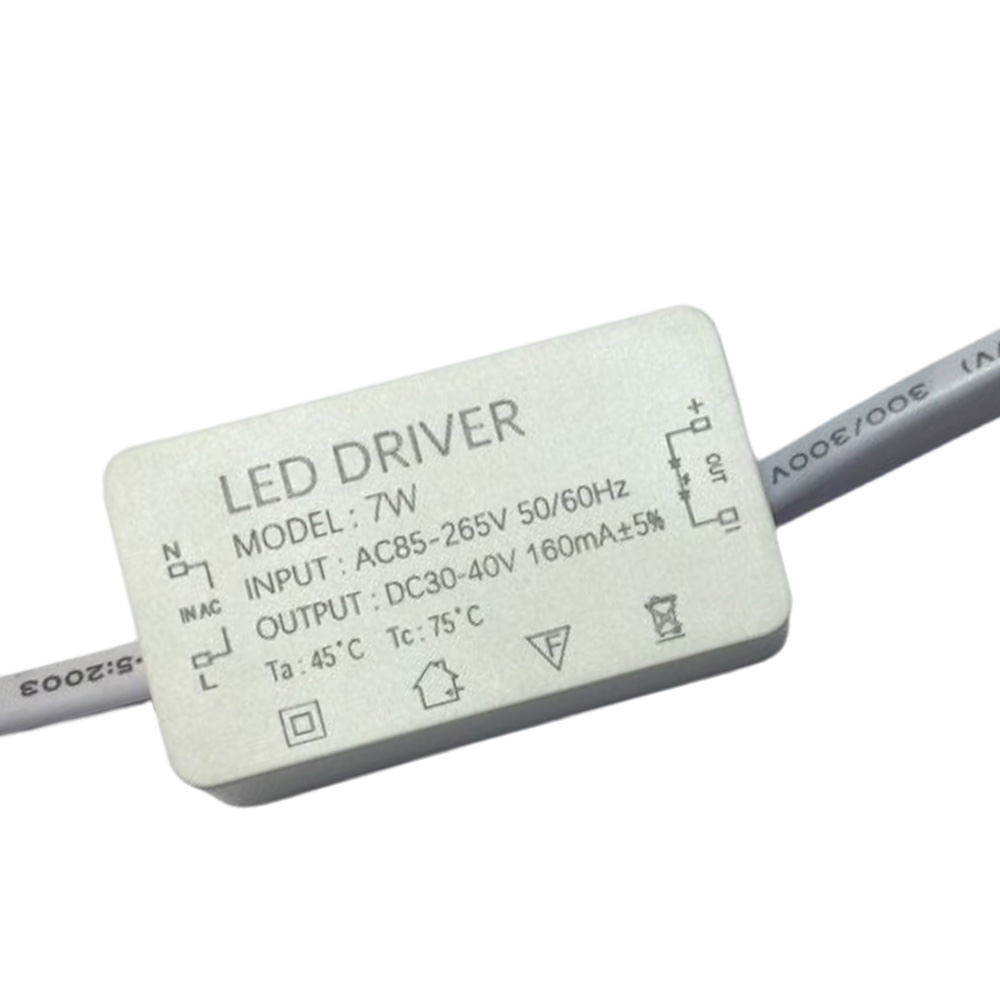 Driver p/Lámpara LED, IP20, 7W, 85-265Vac, Output: 30-40Vdc, 160mA