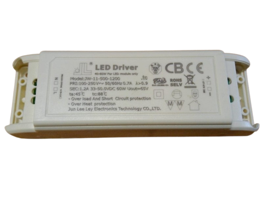 Driver p/Lámpara LED, IP20, 60W, 100-250Vac, Output: 33-50Vdc, 1200mA