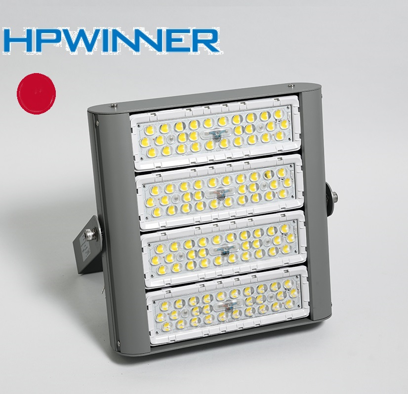 Reflector LED Modular FL2C-4, 200W, 4 Módulos, Rojo, M16B (28pcs), 3160, 60 Grados, Luxeon 5050, 100,000 horas de vida útil, 100-277Vac, IP68, Gris