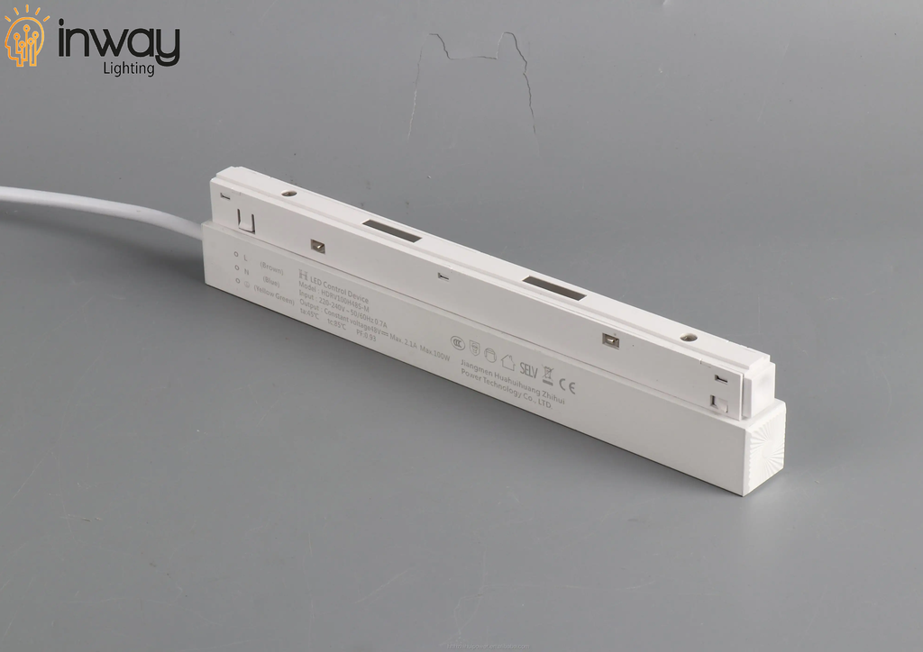 Driver para Lámpara Magnética de 2 cables y 20mm de ancho, 200W, 11.81"(300mm), 110-220Vac, 48Vdc, Blanco