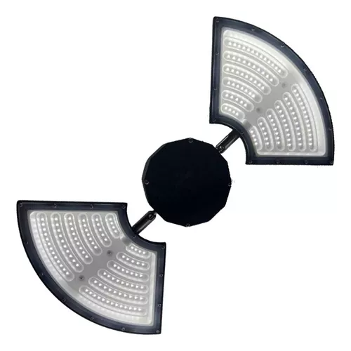 Lámpara High Bay tipo Trébol LED 2 paneles Articulable, 100W, 6000K Blanco Frío, 100-260Vac, Supresor de Pico 6KV, IP65