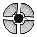 Lámpara High Bay tipo Trébol LED 2 paneles Articulable, 200W, 6000K Blanco Frío, 100-260Vac, Supresor de Pico 6KV, IP65