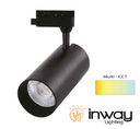 [DGPR-1028651] Lámpara de Riel (Track light) tipo COB de 2 cables, 24W, Múltiple CCT con Switch WW 3000K / NW 4000K / CW 6000K, 100-260Vac, IP20, 24 Grados, Cuerpo Negro