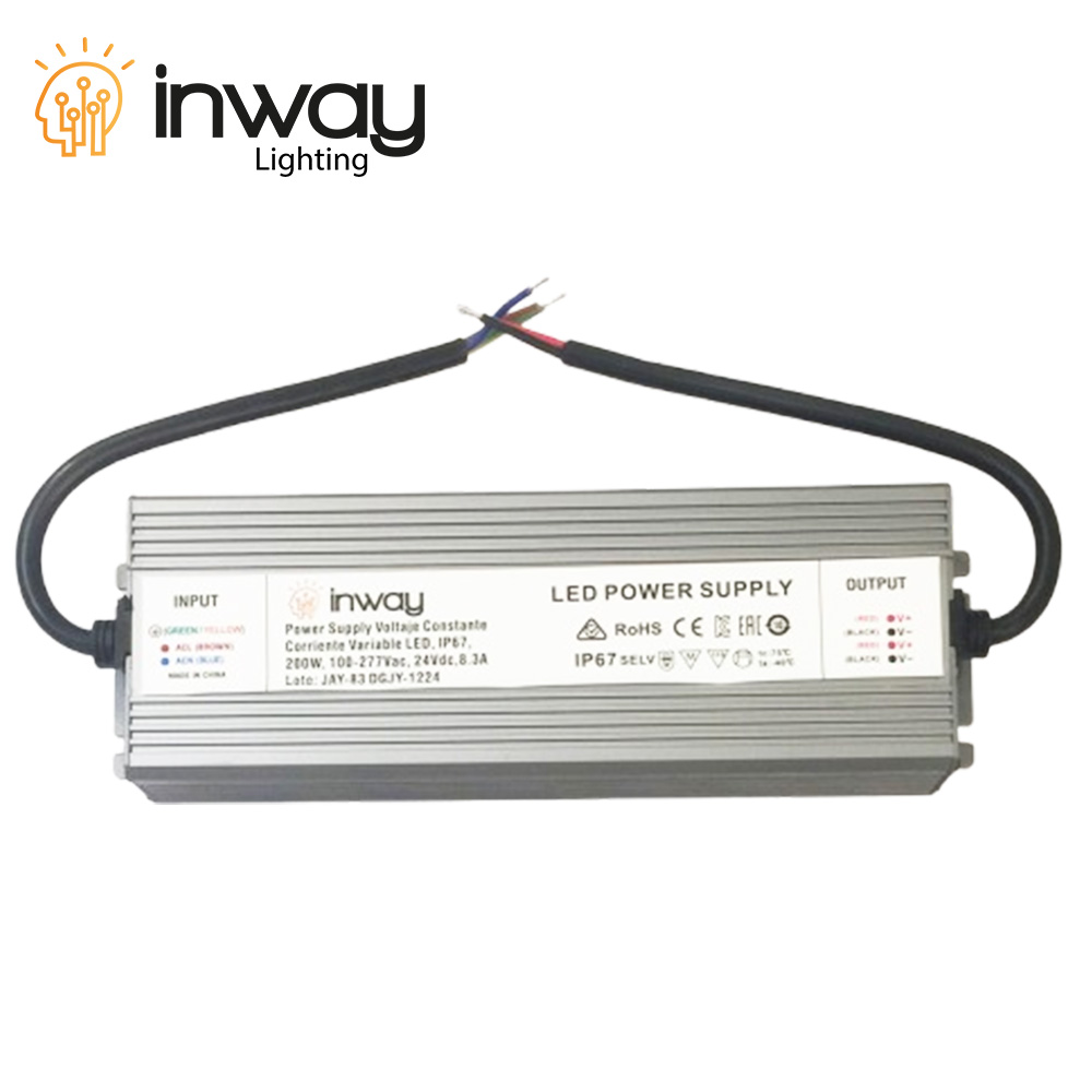 Fuente / Power Supply Voltaje Constante Corriente Variable LED, IP67, 200W, 100-277Vac, Output: 24Vdc, 8.3A