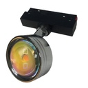 Lámpara de Superficie Magnética LED Spot Round de 20mm de ancho, 10W, 3000K Blanco Cálido, 48Vdc, 120 Grados, Plateado