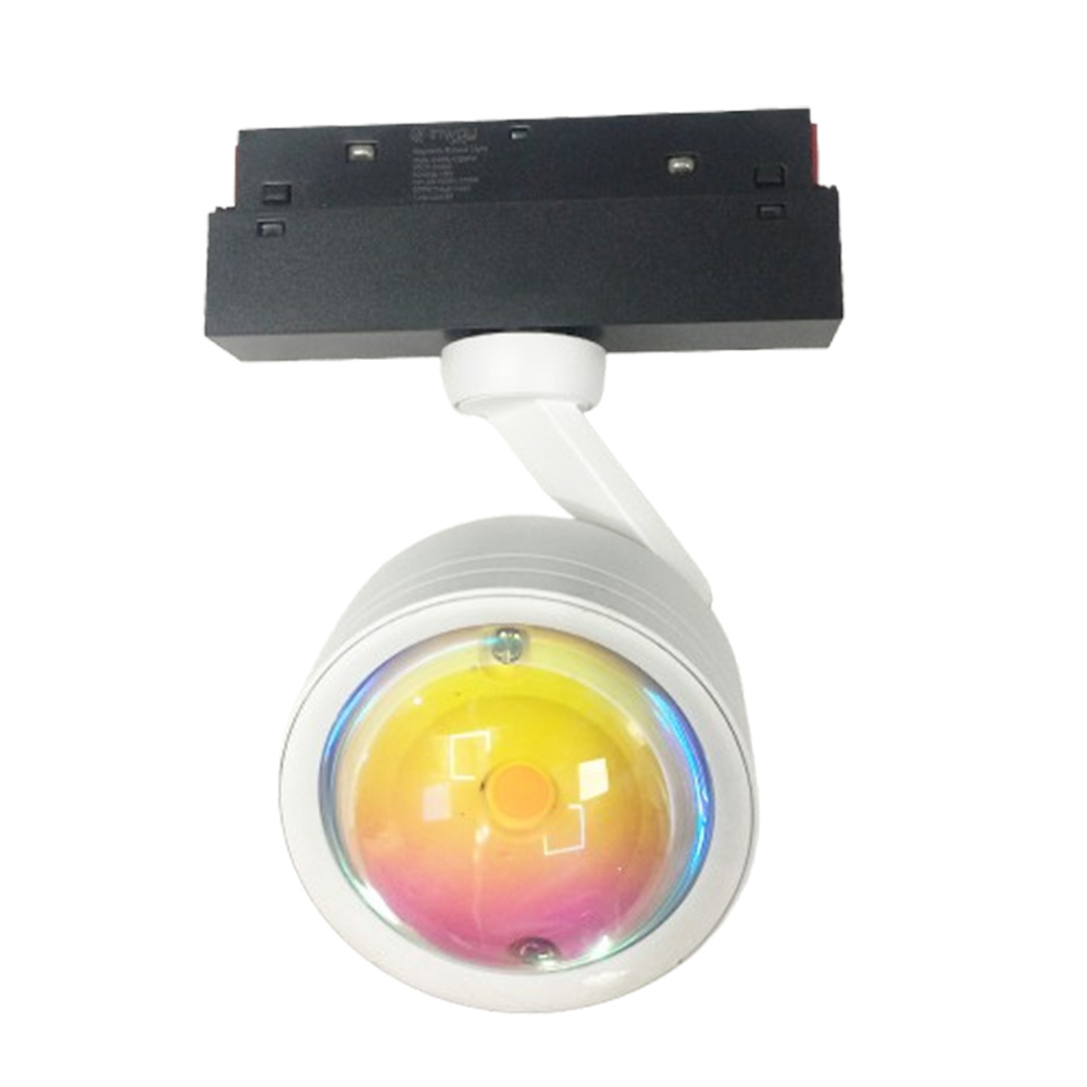 Lámpara de Superficie Magnética LED Spot Round de 20mm de ancho, 10W, 3000K Blanco Cálido, 48Vdc, 120 Grados, Blanco