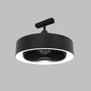 [DGPR-1028683] Lámpara Colgante Magnética LED Circular con abanico, 20mm de ancho, 10W, 4000K Blanco Natural, 48Vdc, 120 Grados, Dimensiones: 1200-205x1200mm, Negro