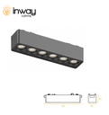 Lámpara Slim Lineal Magnética LED p/Riel de 27mm de ancho, 6W, 15.15&quot;(131mm), 4000K Blanco Natural, 48Vdc, Instalación: Empotrar o Superficie, 24 Grados, Negra