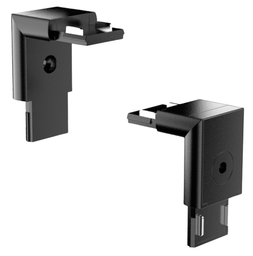 Conector en L Vertical, p/Riel de Superficie 27mm de ancho de Lámpara Slim Magnética de 2 cables, 48Vdc, Negro
